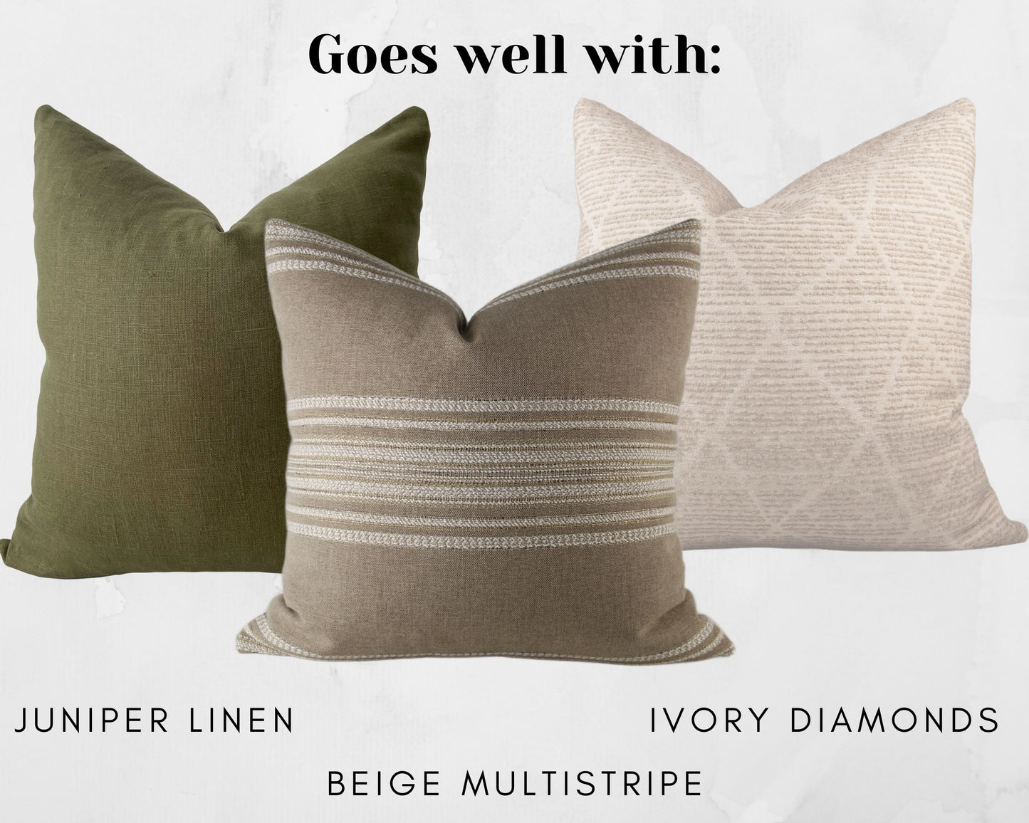 Beige Multi-Stripe Pillow Cover