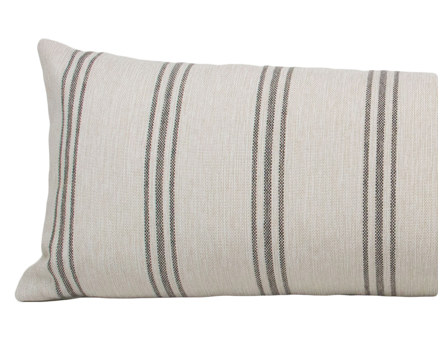 Cream & Black Farmhouse Stripe Long Lumbar Pillow Cover, 14x36"