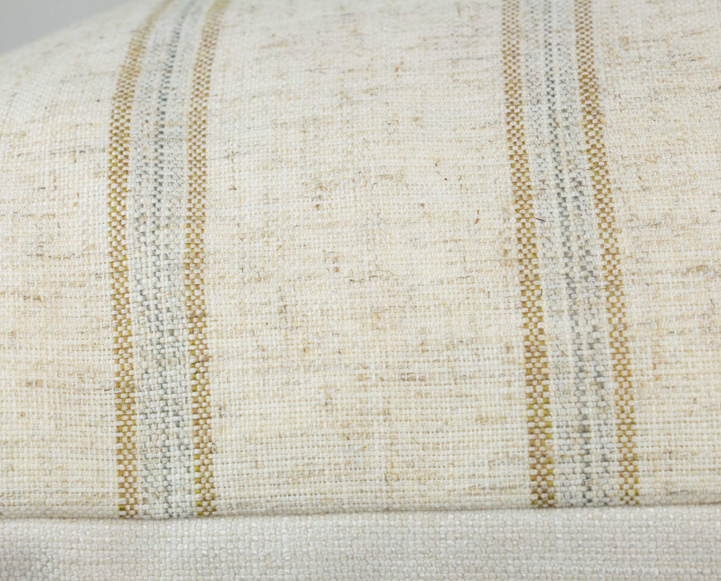 Oatmeal & Gold Striped Pillow Cover, 12x20" lumbar