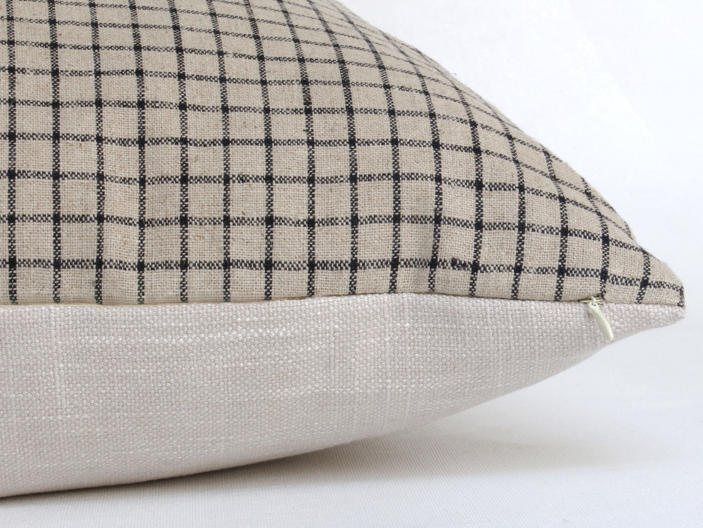 Black & Tan Check Lumbar Pillow Cover