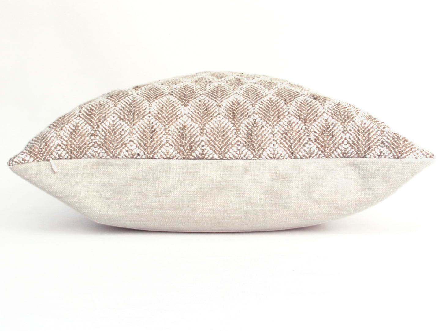 Beige, Tan & White Organic Leaf Pillow Cover