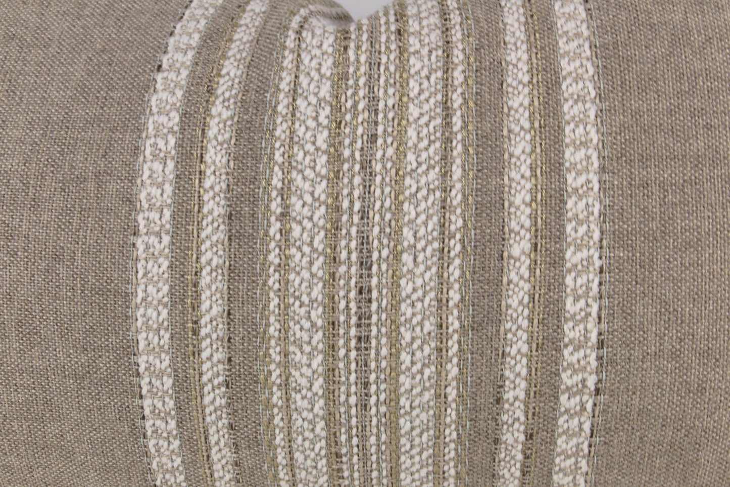 Beige Multi-Stripe Long Lumbar Pillow Cover, 14x36"