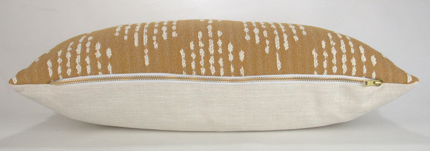 Gold Geometric Pillow Cover, 12x24" lumbar