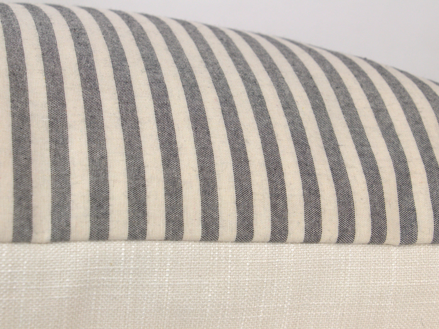 Grey & Cream Narrow Stripe Pillow Cover