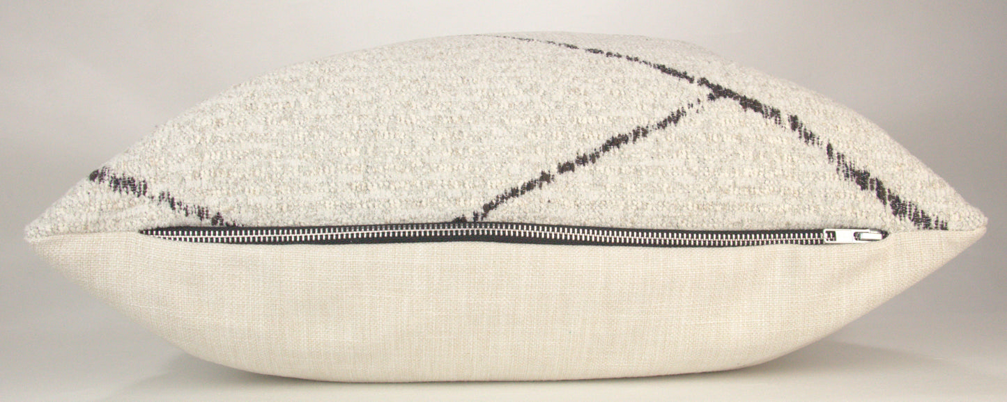 White & Black Moroccan Inspired Textured Pillow Cover