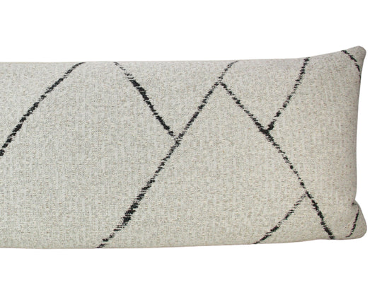 White & Black Moroccan Inspired Pillow Cover, 14x36" or 14x48" long lumbar