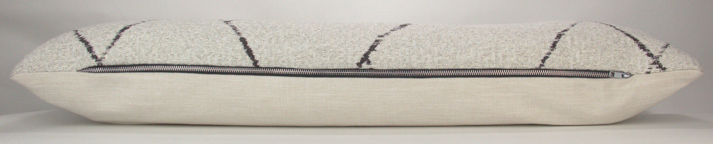 White & Black Moroccan Inspired Pillow Cover, 14x36" or 14x48" long lumbar