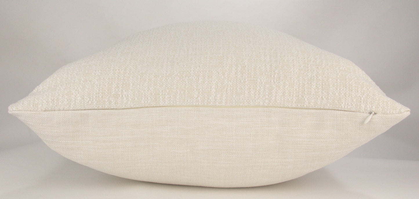Cream Textured Woven Pillow Cover