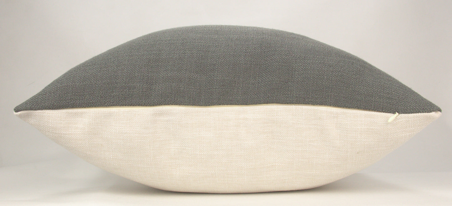 Medium Grey Woven Pillow Cover