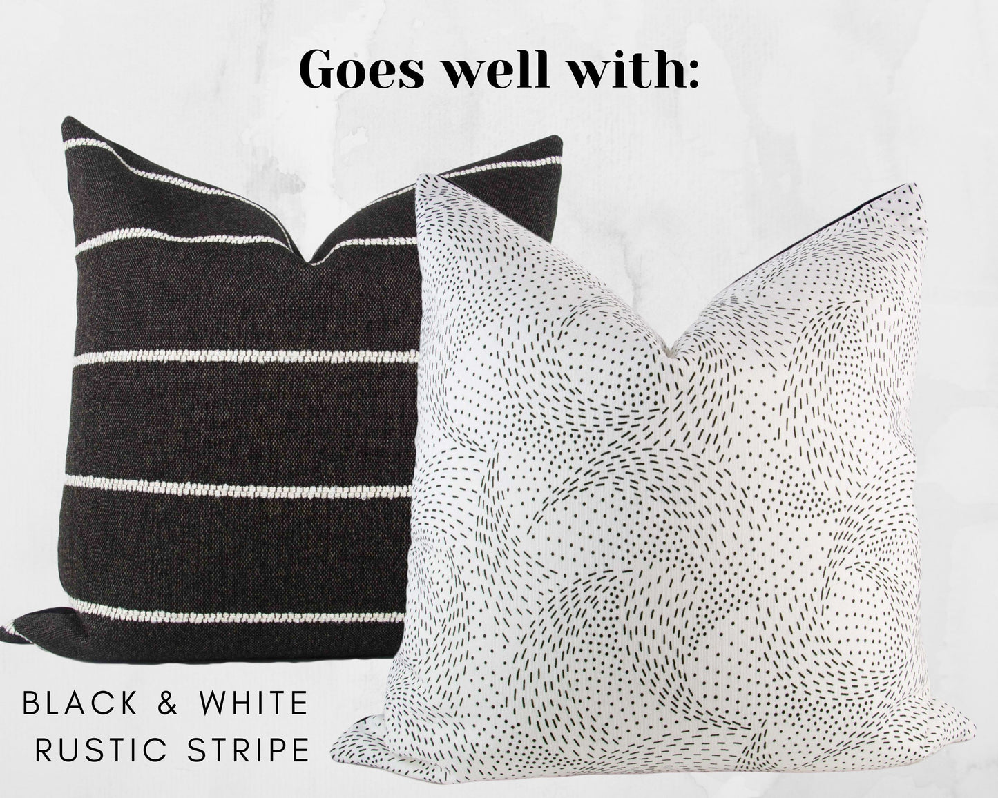 Black & White Swirly Dots Pillow Cover