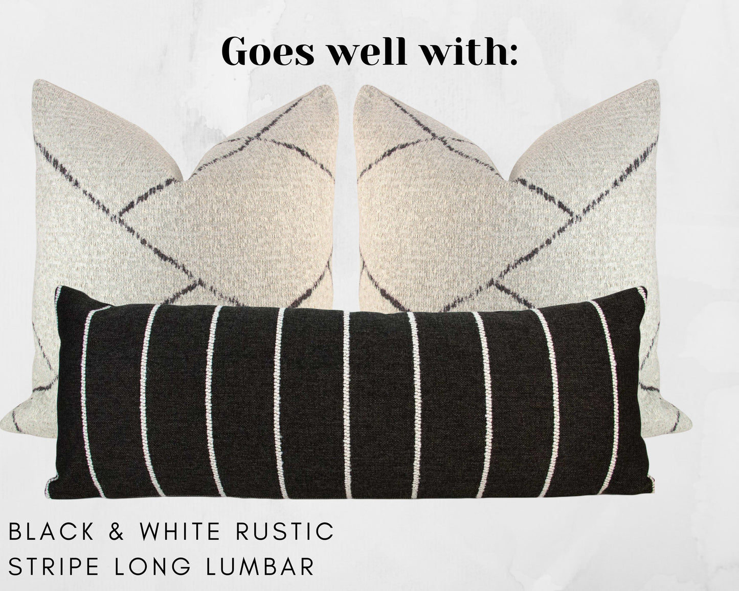 White & Black Moroccan Inspired Textured Pillow Cover