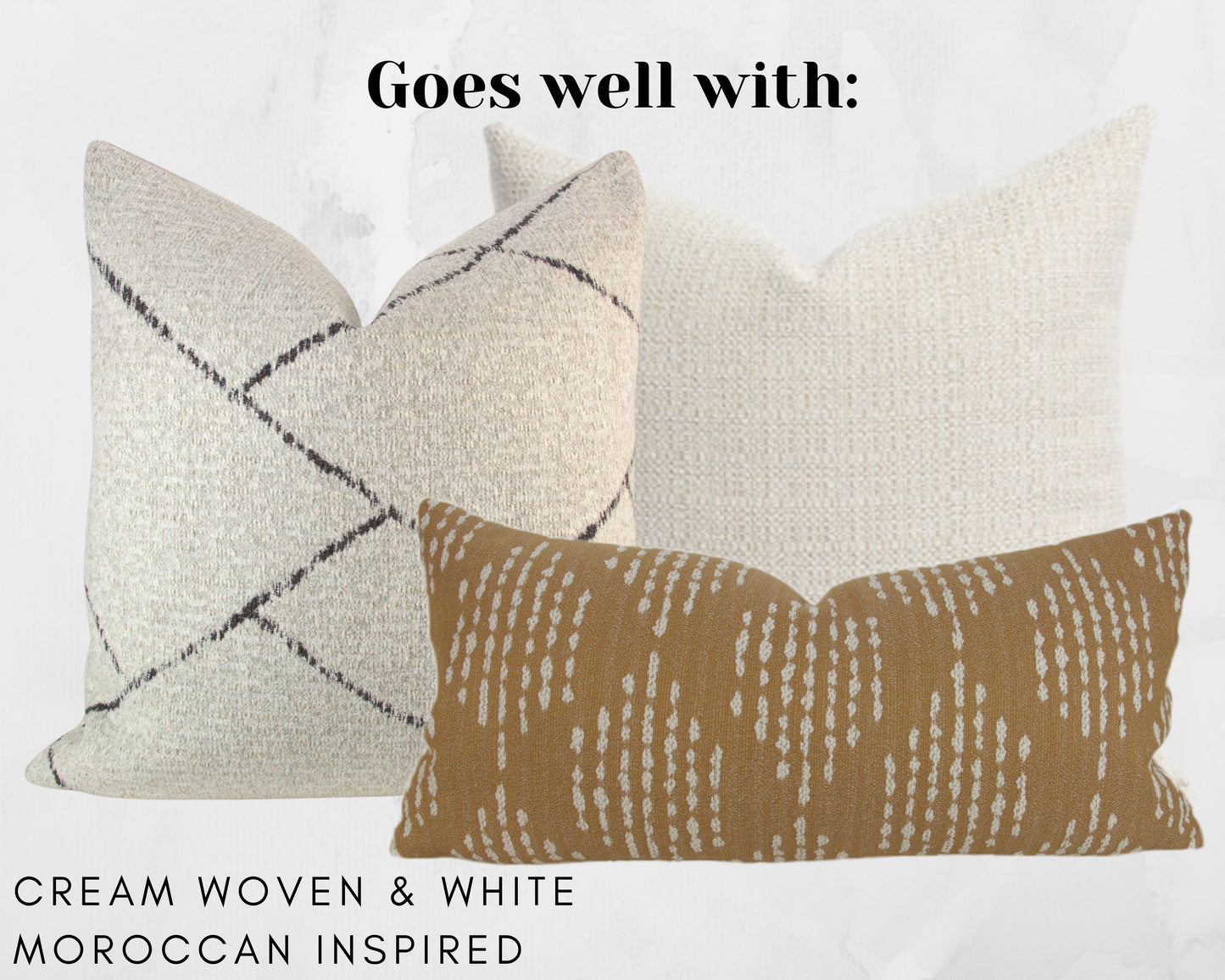 Gold Geometric Pillow Cover, 12x24" lumbar