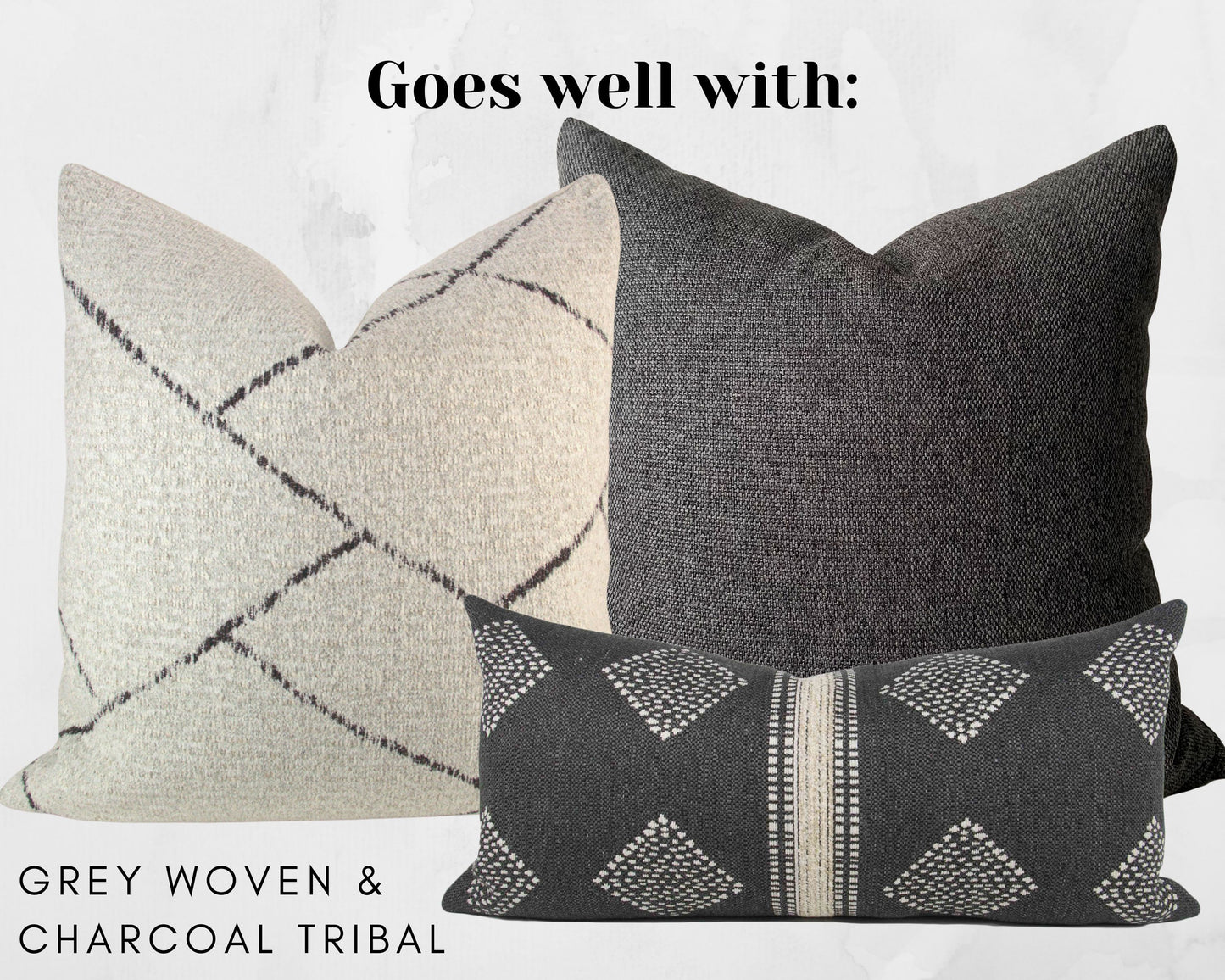 White & Black Moroccan Inspired Textured Pillow Cover
