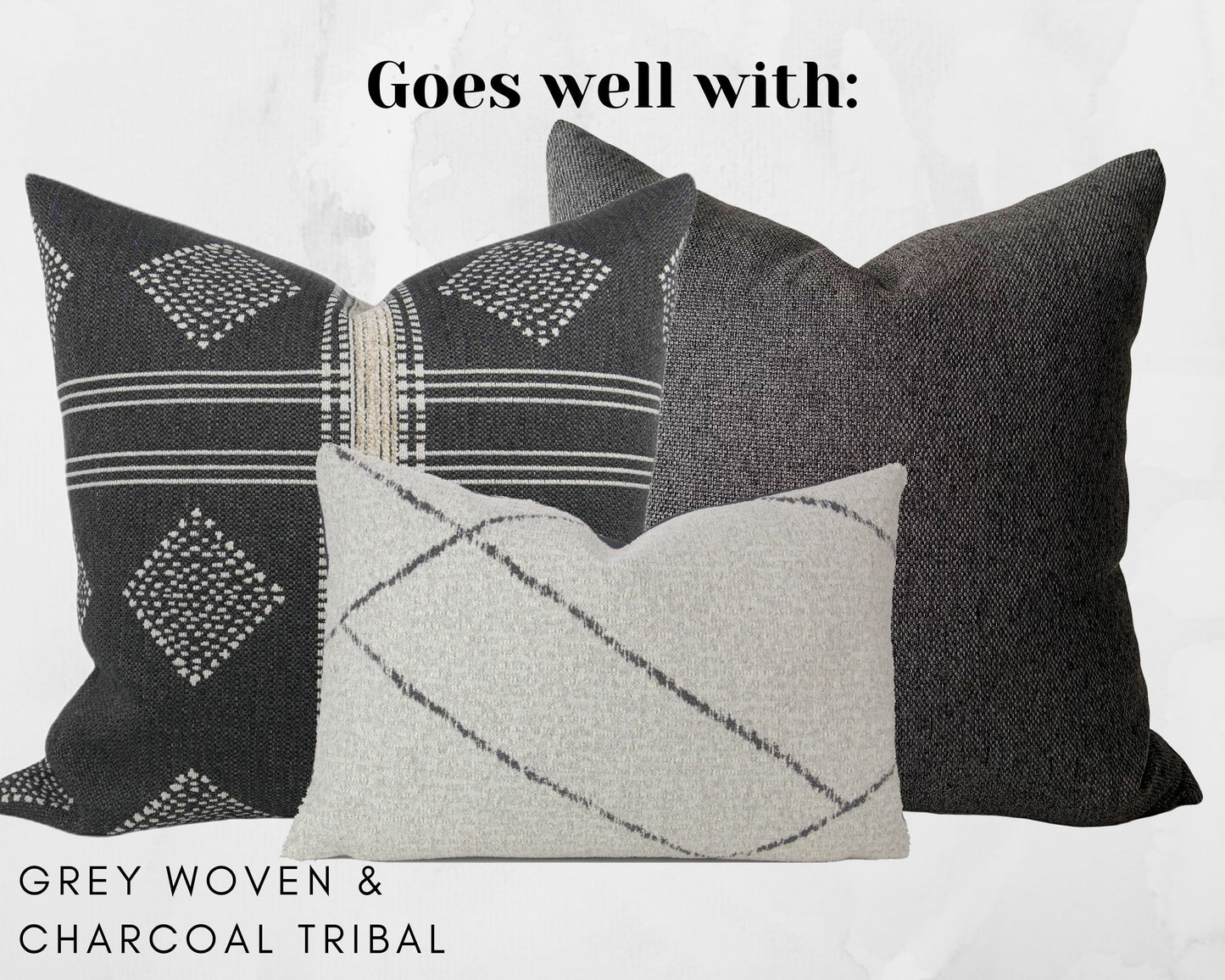 White & Black Moroccan Inspired Pillow Cover, lumbar