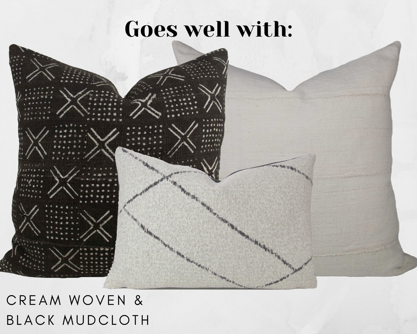 White & Black Moroccan Inspired Pillow Cover, lumbar