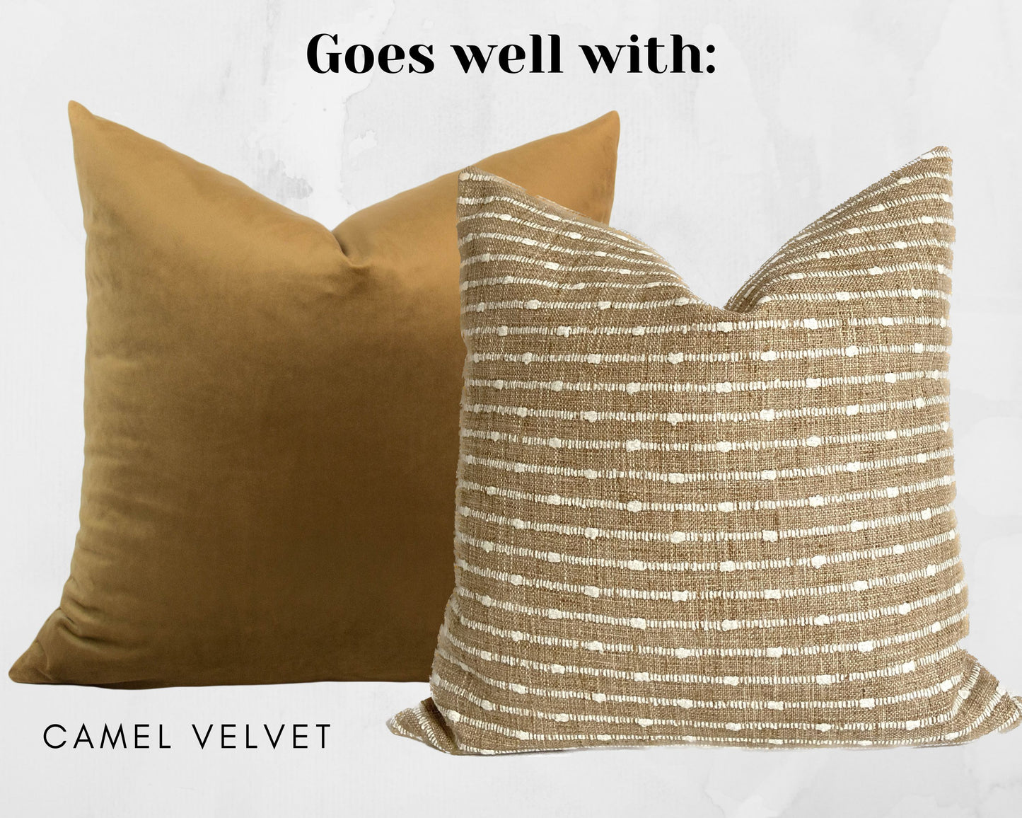 Camel Striped Pillow Cover, 20x20"
