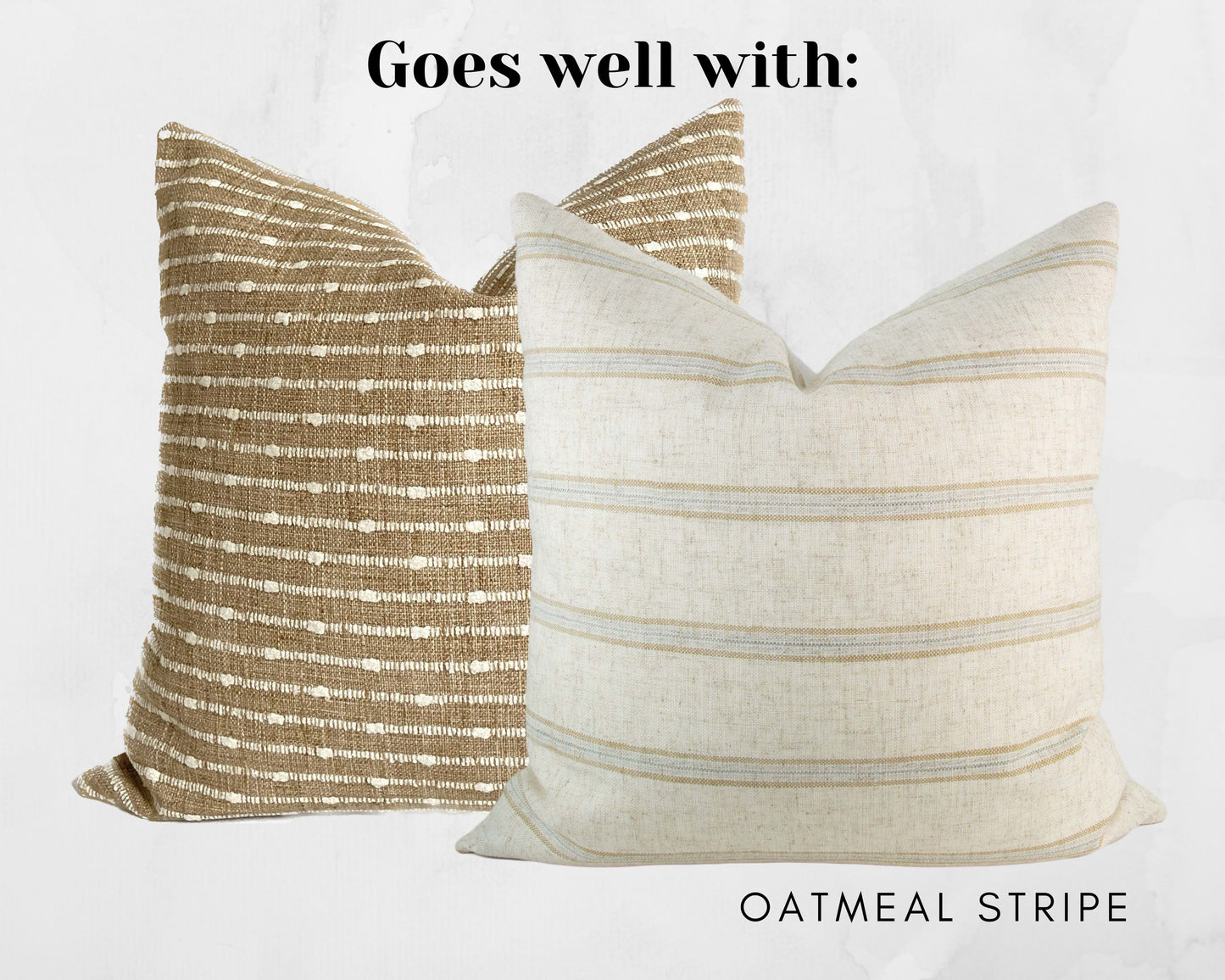 Camel Striped Pillow Cover, 20x20"