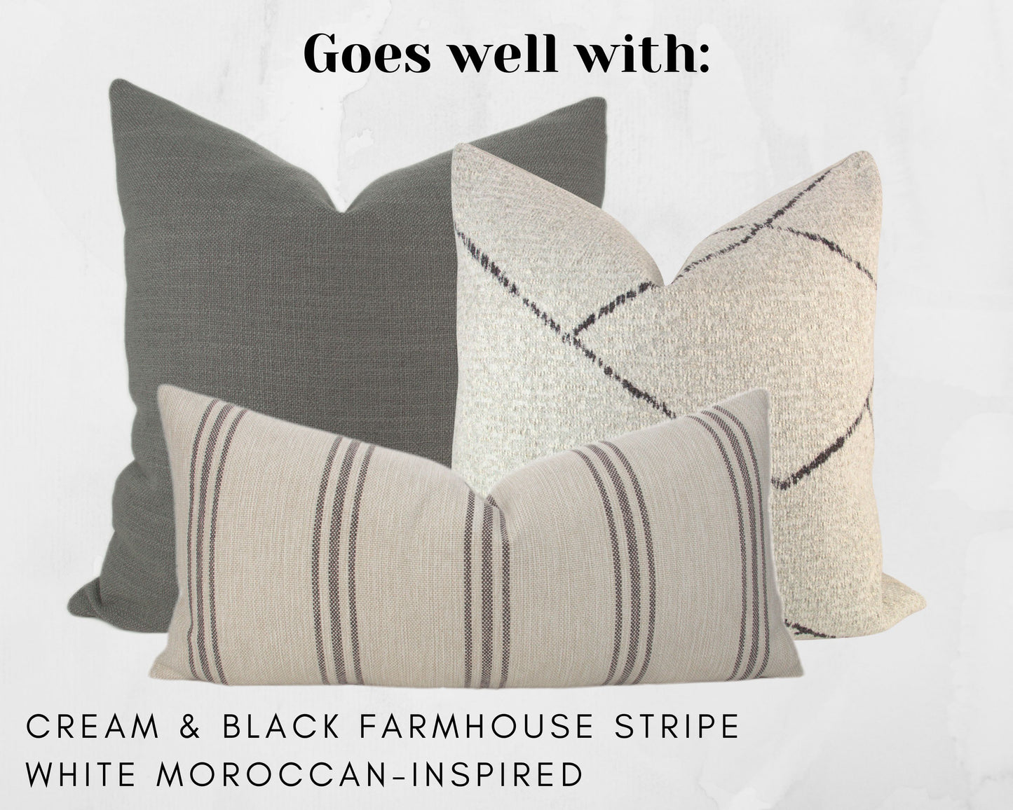Medium Grey Woven Pillow Cover
