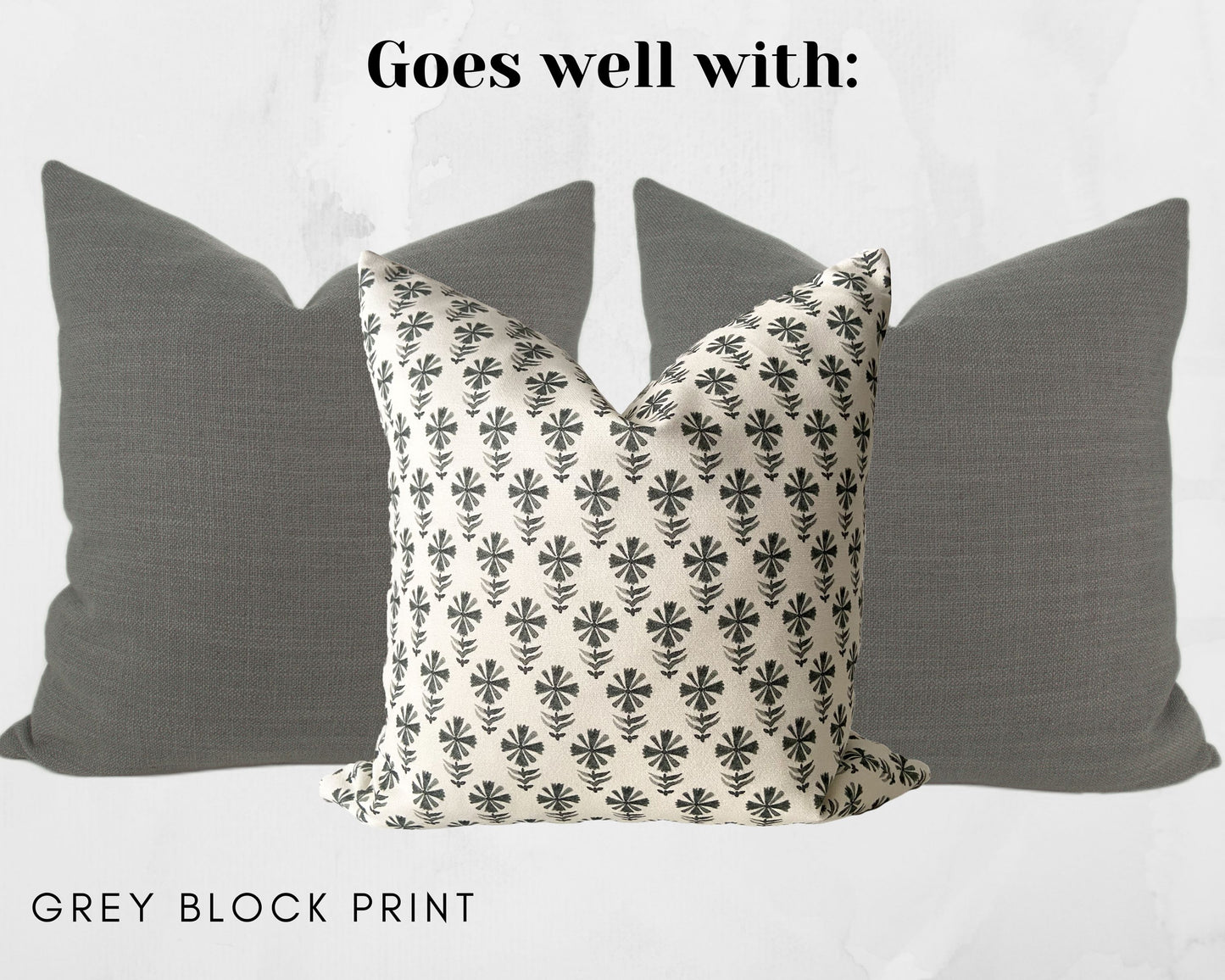 Medium Grey Woven Pillow Cover