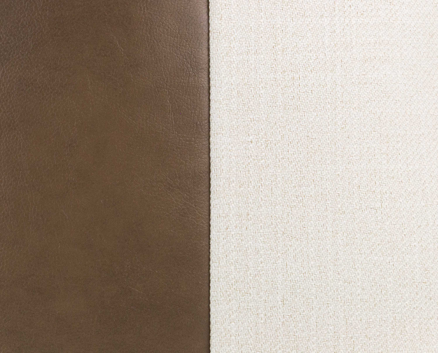 Faux Vegan Leather & Beige Color Block Stripe Pillow Cover, 20x20"