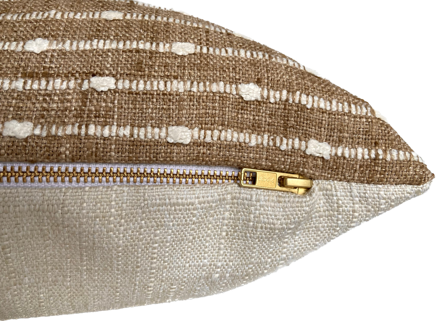 Camel Striped Pillow Cover, 20x20"