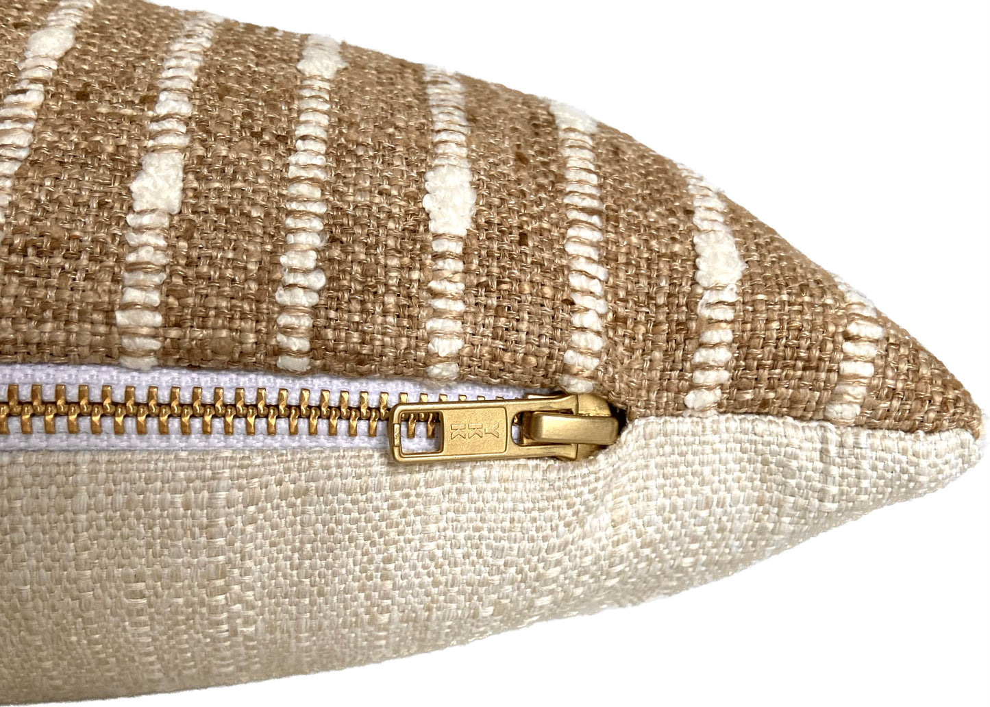 Camel Striped Pillow Cover, lumbar