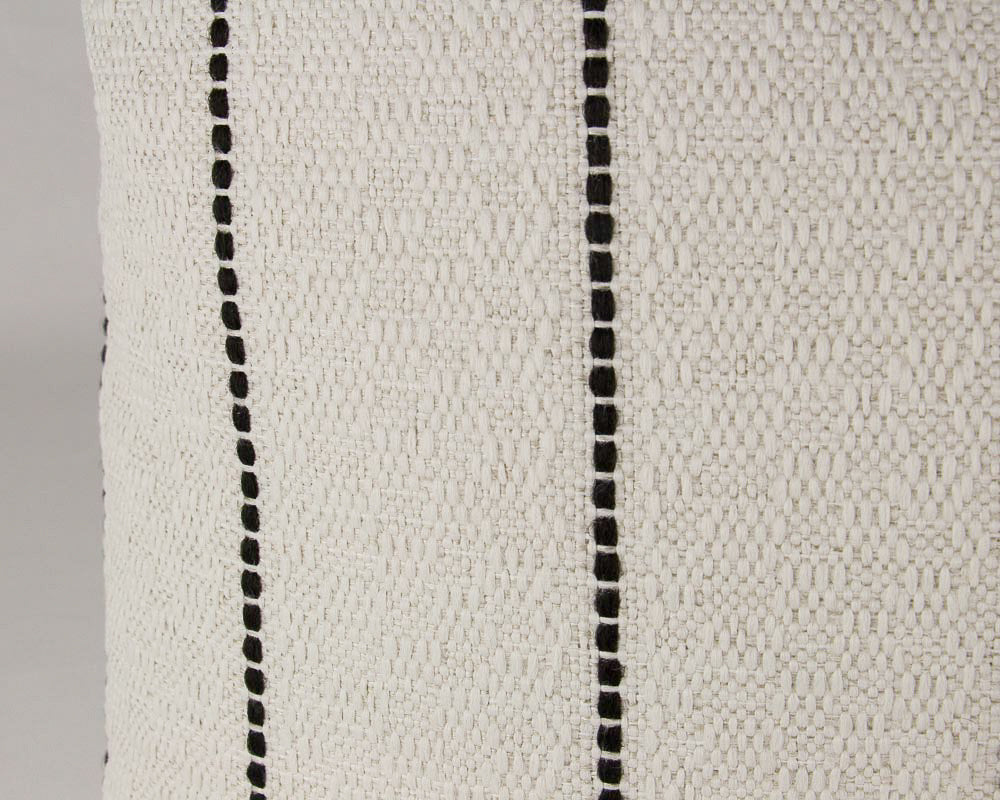 Cream & Black Striped Textured Pillow Cover