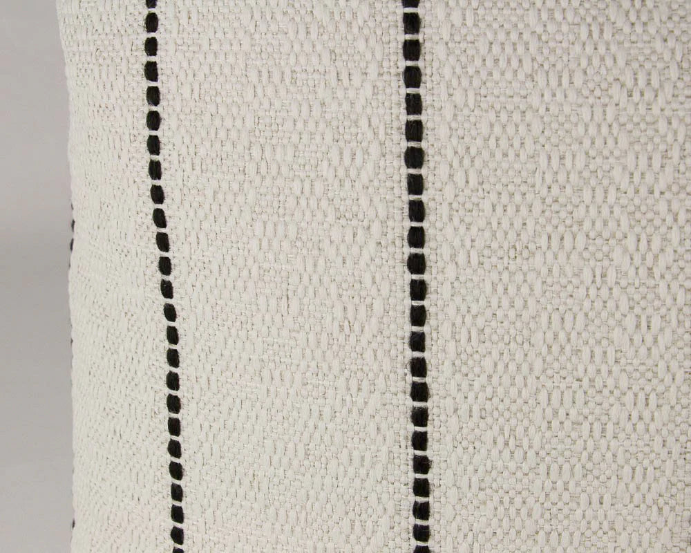 Cream & Black Striped Textured Pillow Cover, lumbar
