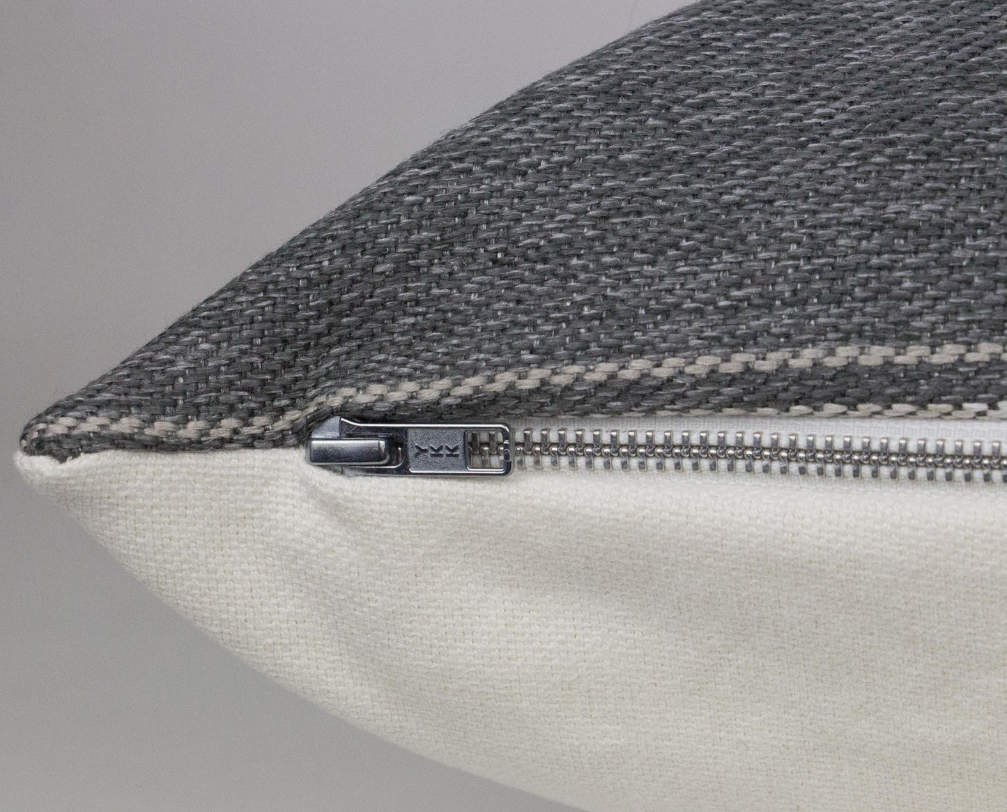 Grey Woven Striped Textured Pillow Cover, 20x20"