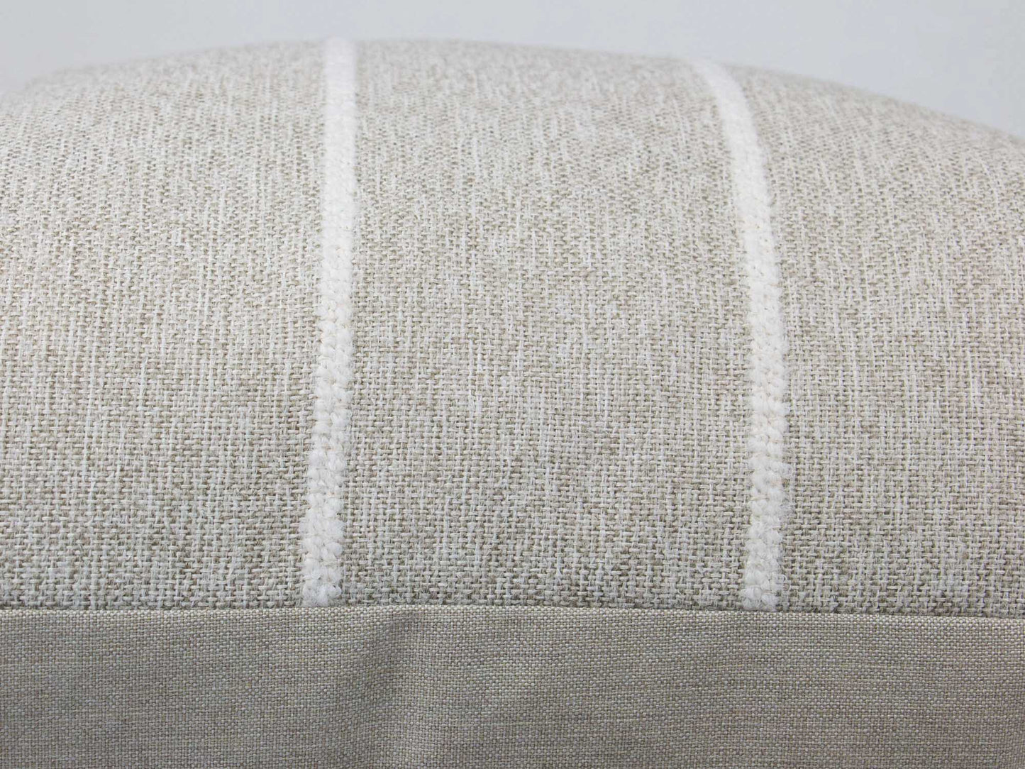 Sand & White Striped Textured Pillow Cover