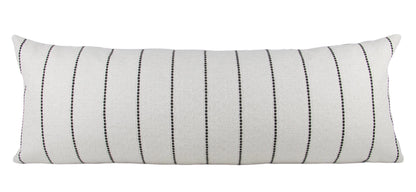 Cream & Black Striped Long Lumbar Pillow Cover with Black Back