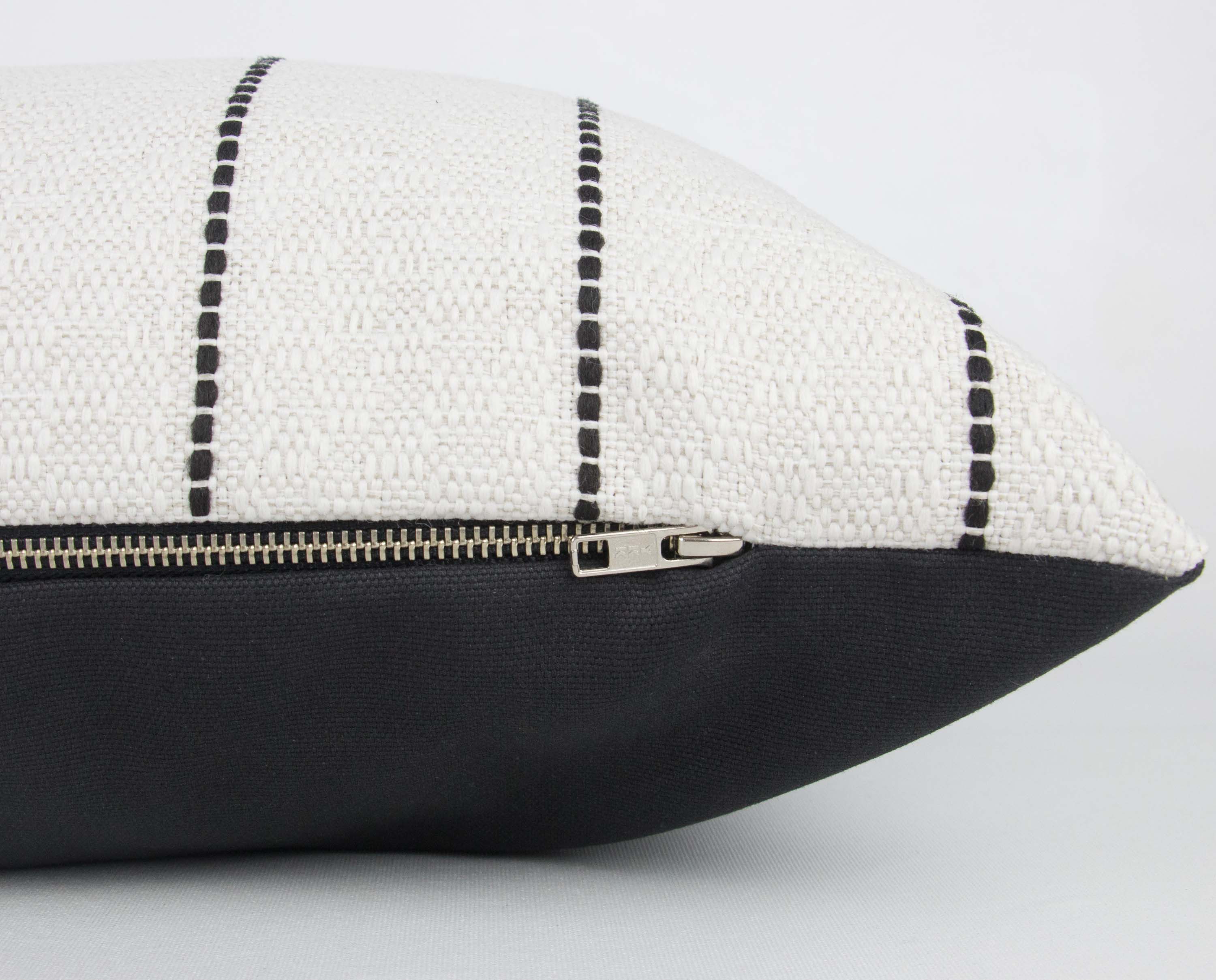 Mezcla' Black Stripe Lumbar Pillow Cover