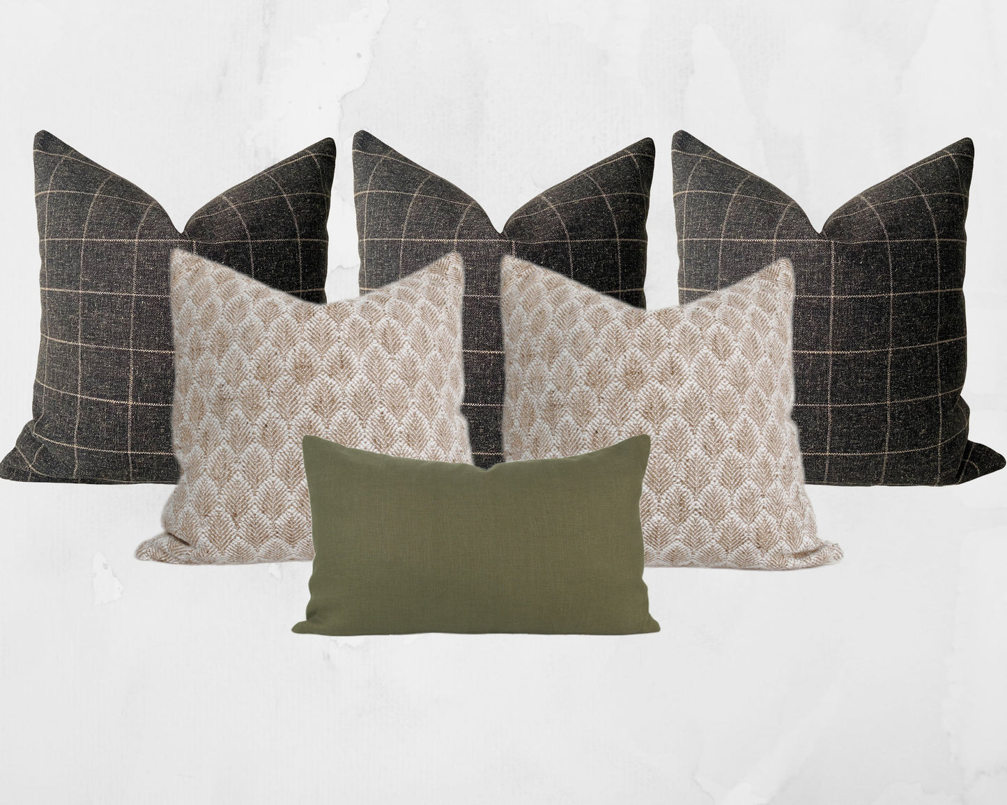 Charcoal Check Bed Combo A - 6 Pillow Covers