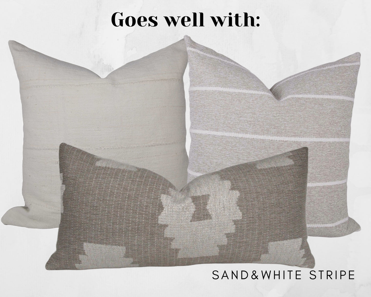 Sandy Beige Southwest Lumbar Pillow Cover