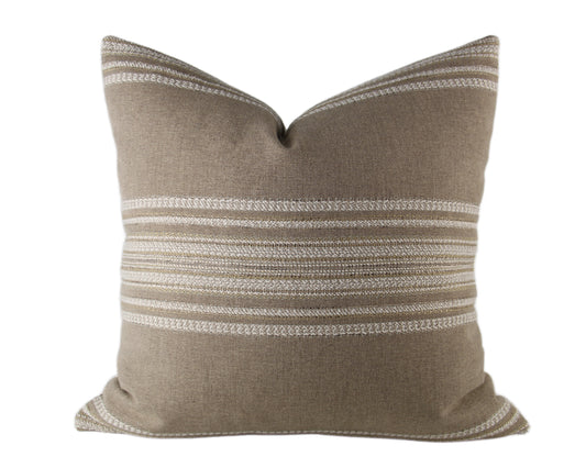 Beige Multi-Stripe Pillow Cover