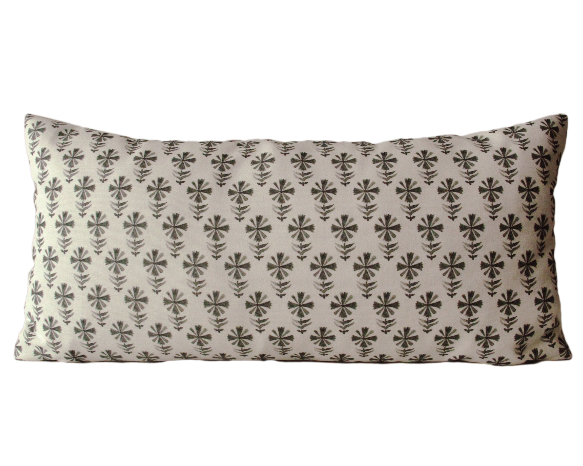 Grey Block Print Pillow 12x24"