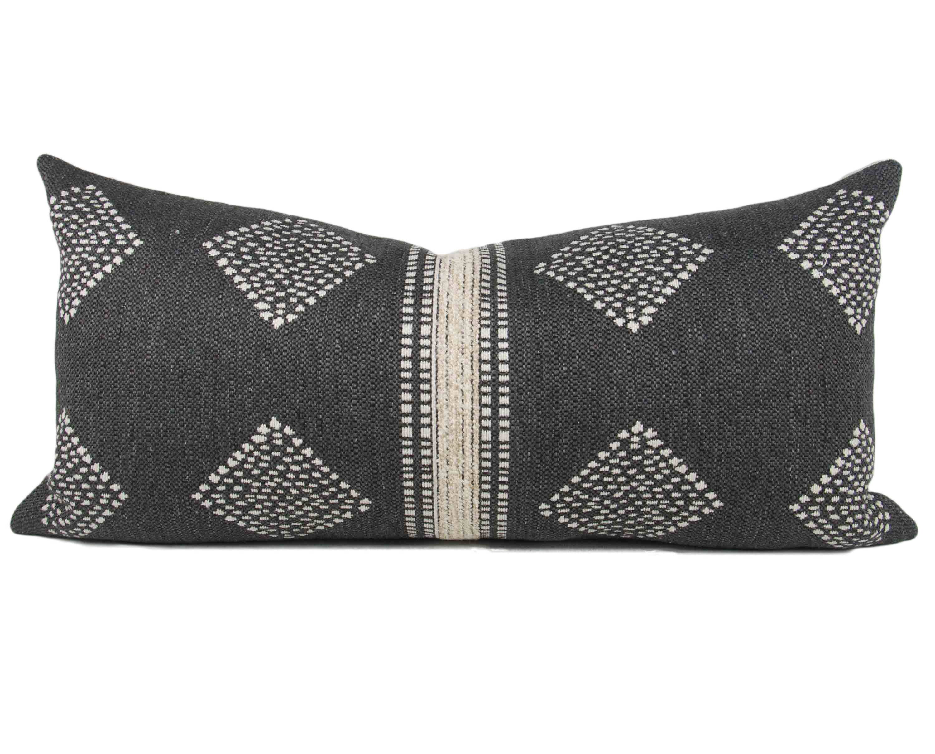 Charcoal Pillow with Stripe