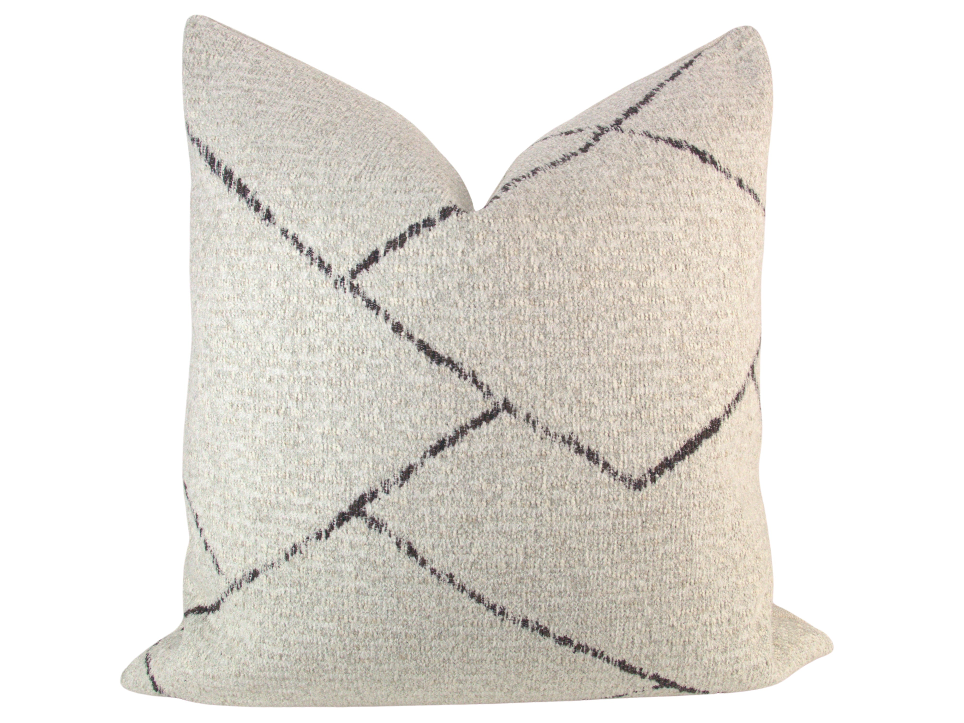 White Black Moroccan Inspired Textured Pillow Cover Kelly Modern