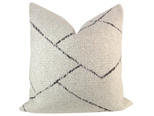 White & Black Moroccan Inspired Textured Pillow Cover