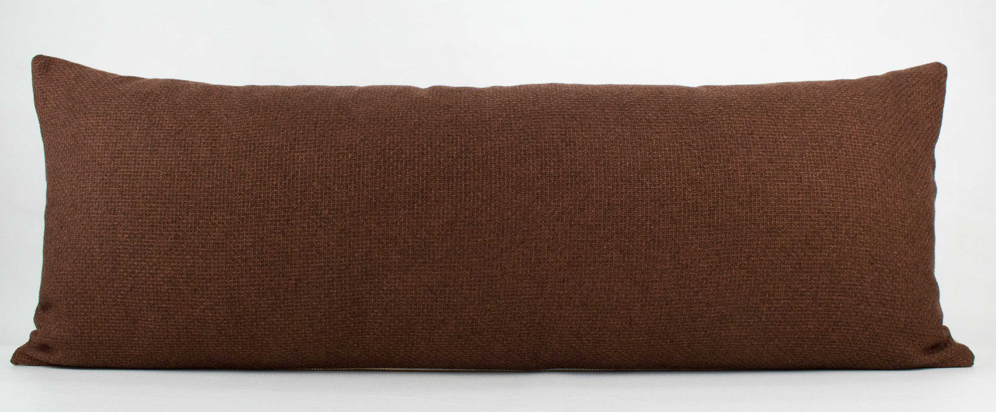 Clay Woven Long Lumbar Pillow Cover, 14x36"