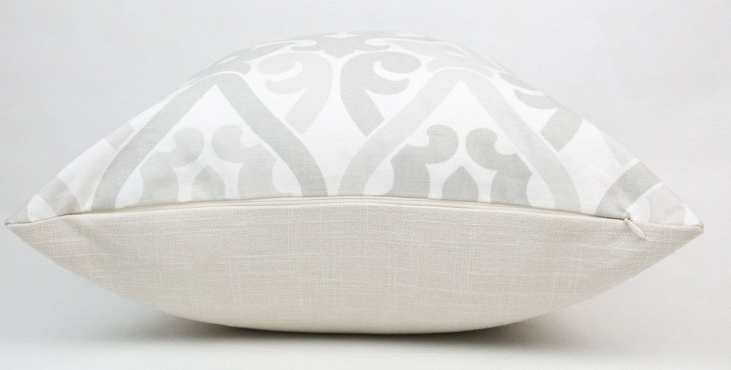 White & Grey Otomi Pillow Cover, 20x20"