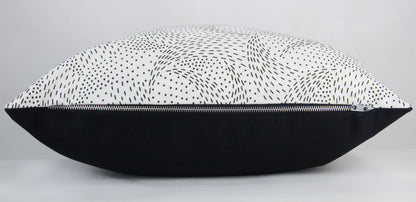 Black & White Swirly Dots Pillow Cover