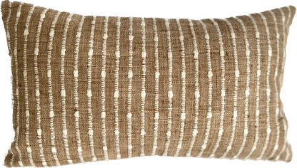 Camel Striped Pillow Cover, lumbar