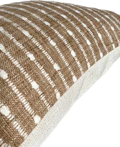 Camel Striped Pillow Cover, lumbar