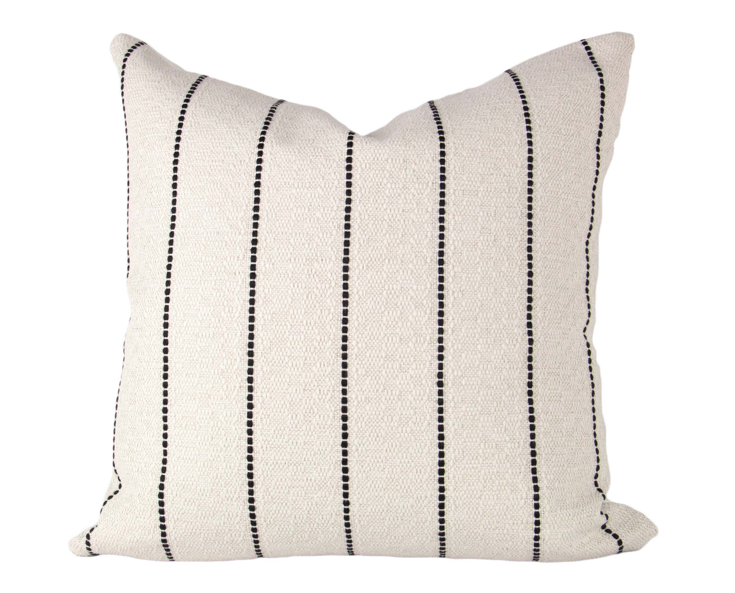 Cream & Black Striped Textured Pillow Cover