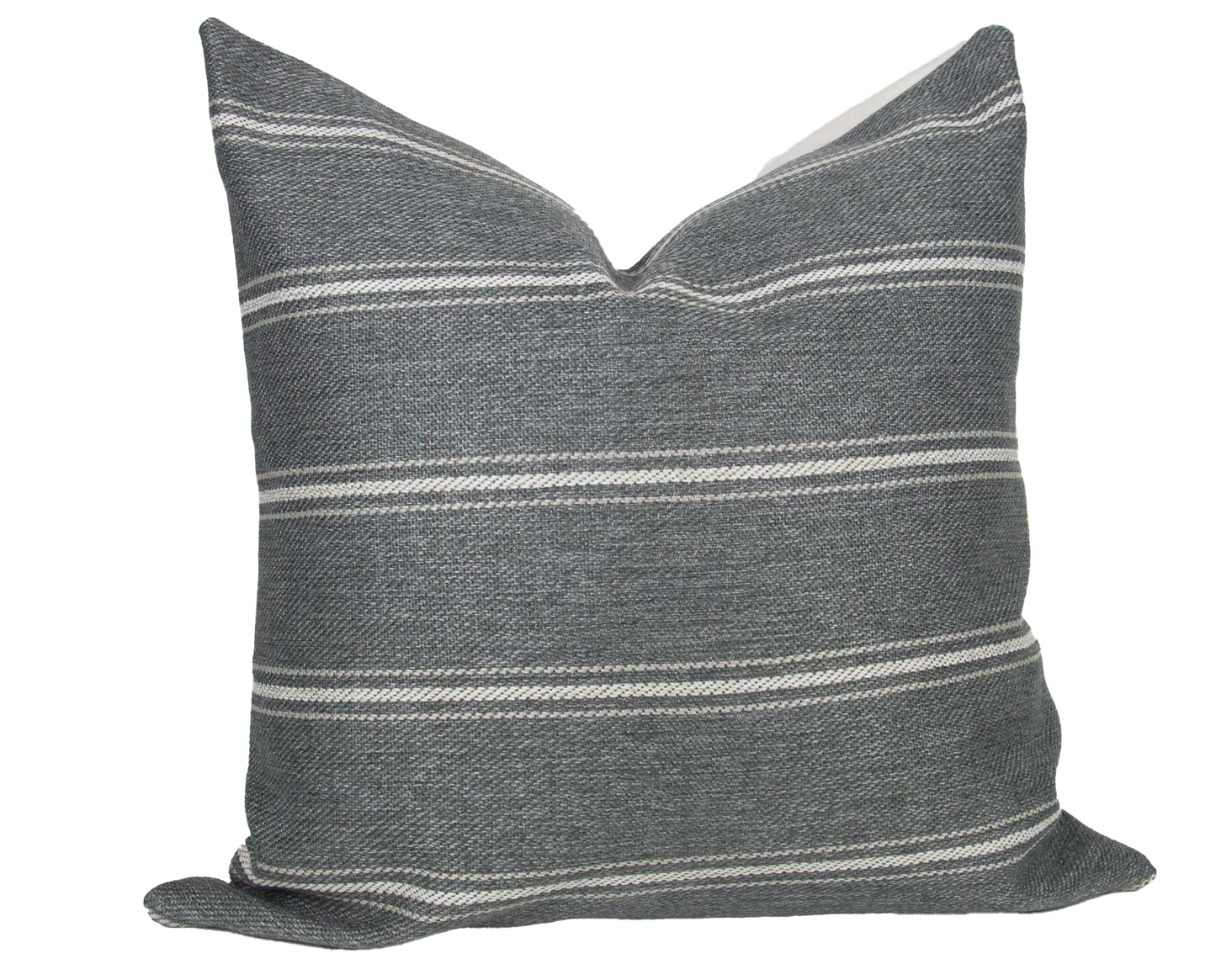 Grey Woven Striped Textured Pillow Cover, 20x20"