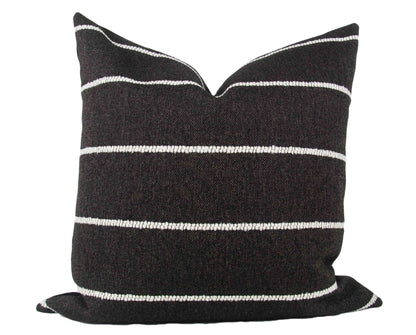 Black & White Rustic Stripe Pillow