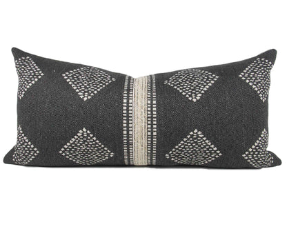Charcoal & Cream Tribal Pillow Cover