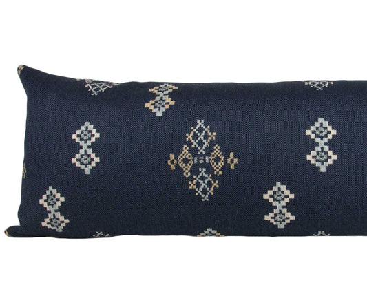 Indigo Southwestern Tribal Long Lumbar Pillow Cover 14x36"